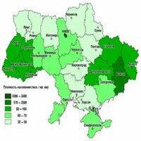 Закономерности распределения населения на территории Украины - пример